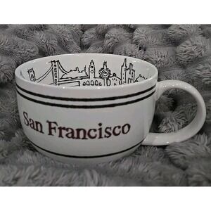 Large 24 fl oz SF Mercantile San Francisco Skyline Oversize Coffee Mug 90s Vibes
